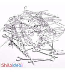 Eye Pins 20mm - Silver - Pack of 50